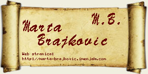 Marta Brajković vizit kartica